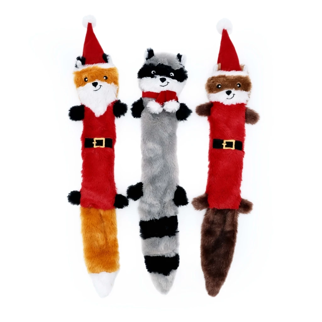 Holiday Skinny Peltz 3-Pack – Large (Santa Fox, Raccoon, And Elf Squirrel) 1 Holiday Skinny Peltz 3-Pack – Large (Santa Fox, Raccoon, And Elf Squirrel)