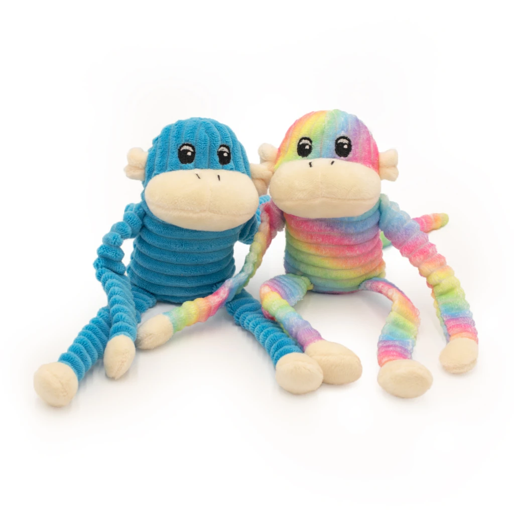 Spencer The Crinkle Monkey 2-Pack Small Rainbow And Blue 1 Spencer The Crinkle Monkey 2-Pack Small Rainbow And Blue